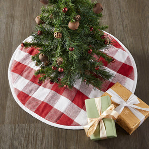 Annie Red Buffalo Check Quilted Tree Skirt