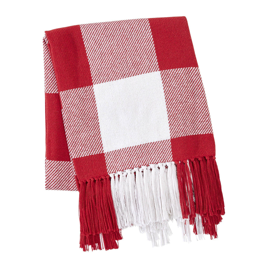 Annie Buffalo Red Check Woven Throw