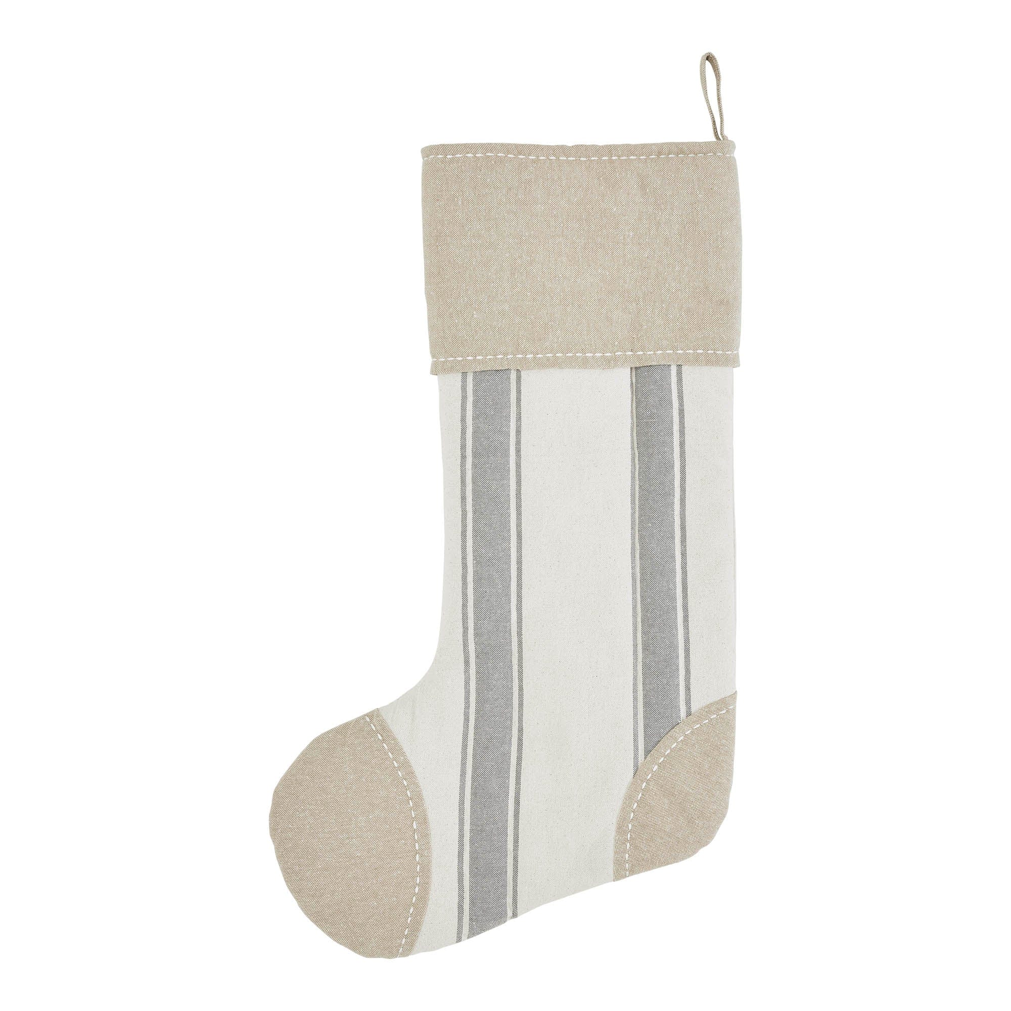 Grace Grain Sack Stripe Patch Stocking