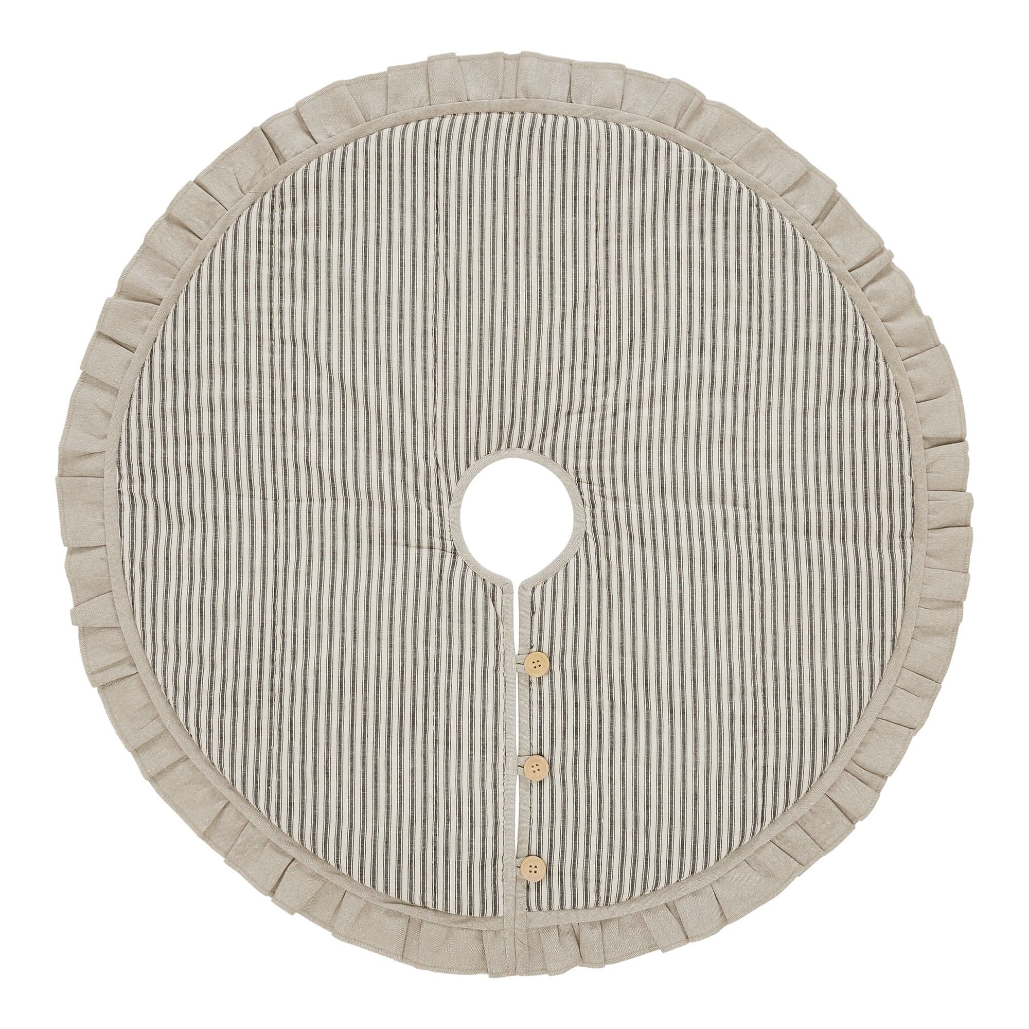 Sawyer Mill Charcoal Ticking Stripe Tree Skirt