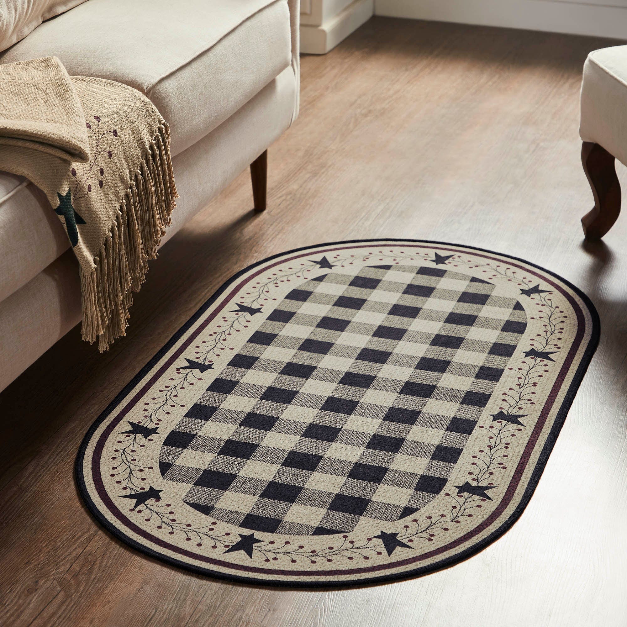 Pip Vinestar Oval Rug w/ Latex Backing