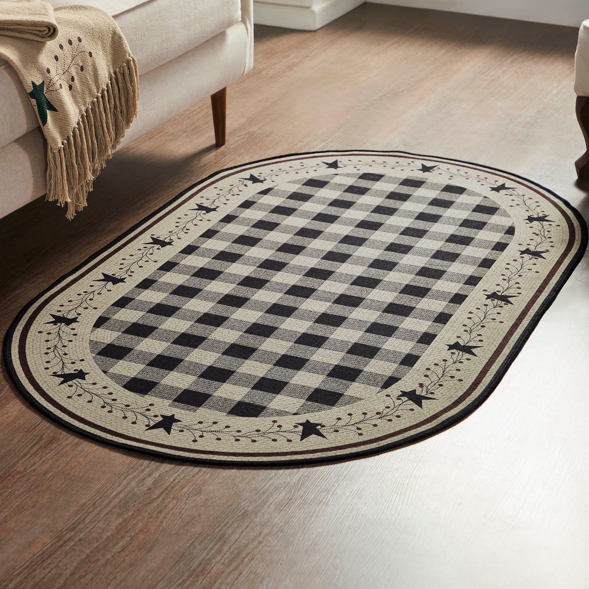 Pip Vinestar Oval Rug w/ Latex Backing