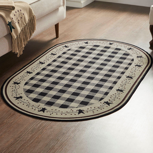 Pip Vinestar Oval Rug w/ Latex Backing - Retro Barn Country Linens