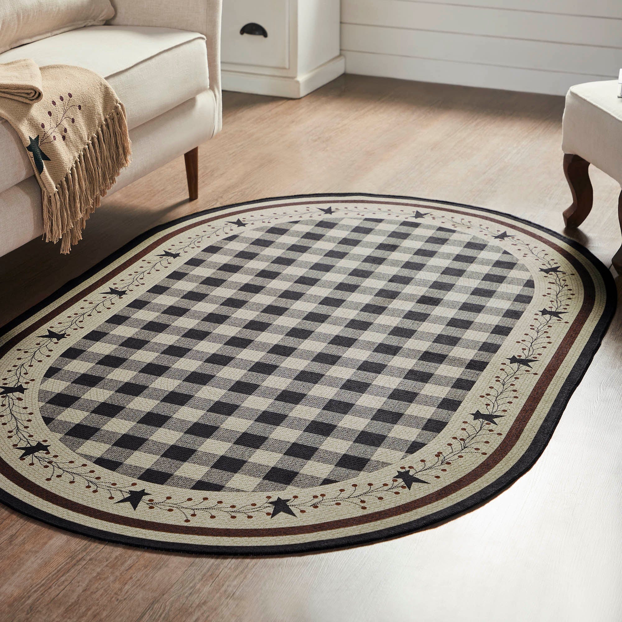 Pip Vinestar Oval Rug w/ Latex Backing