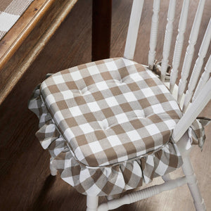 Annie Portabella Buffalo Check Ruffled Chair Pad