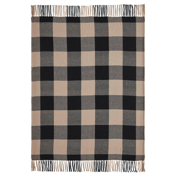Black Check Woven Throw - Retro Barn Country Linens