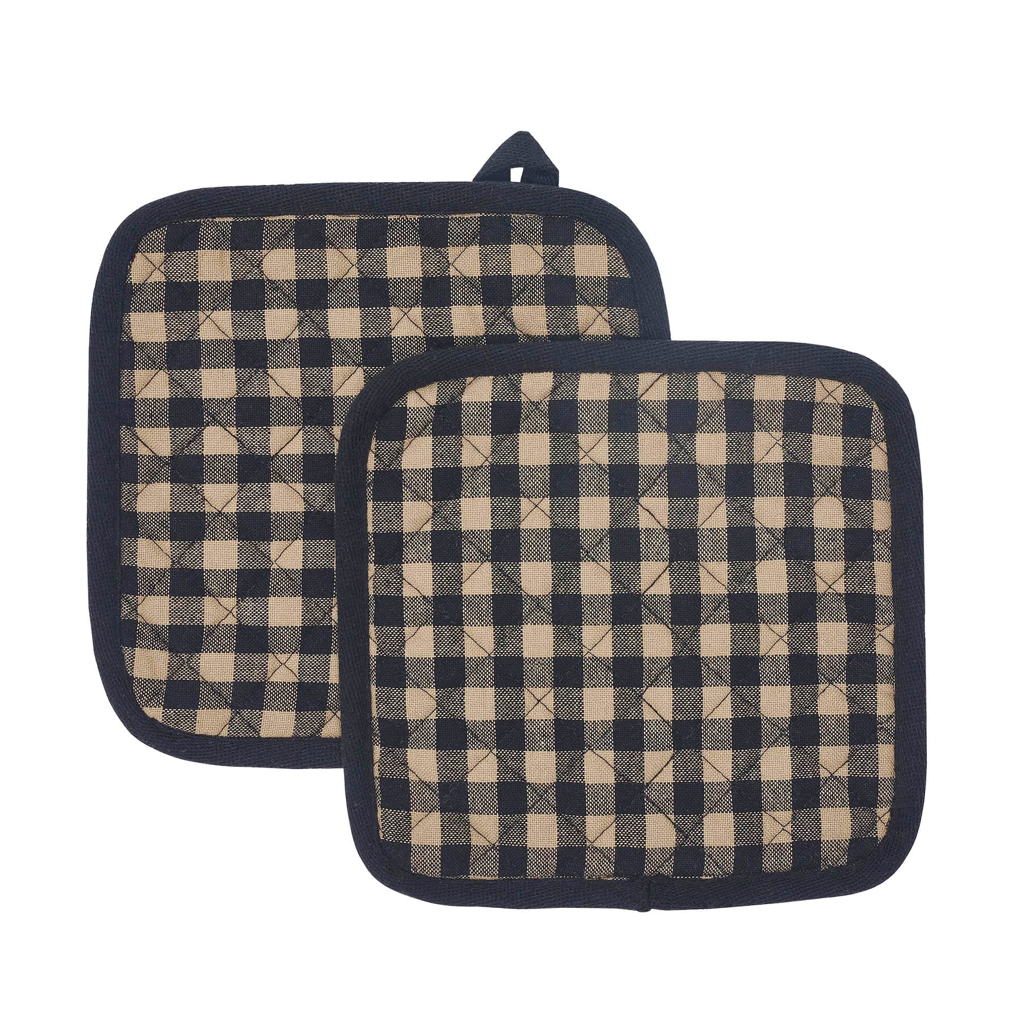 Black Check Pot Holder Set of 2