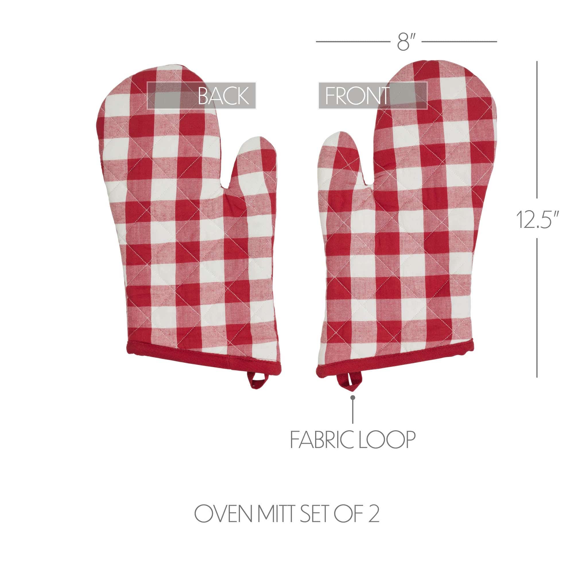 Annie Buffalo Red Check Oven Mitt Set of 2