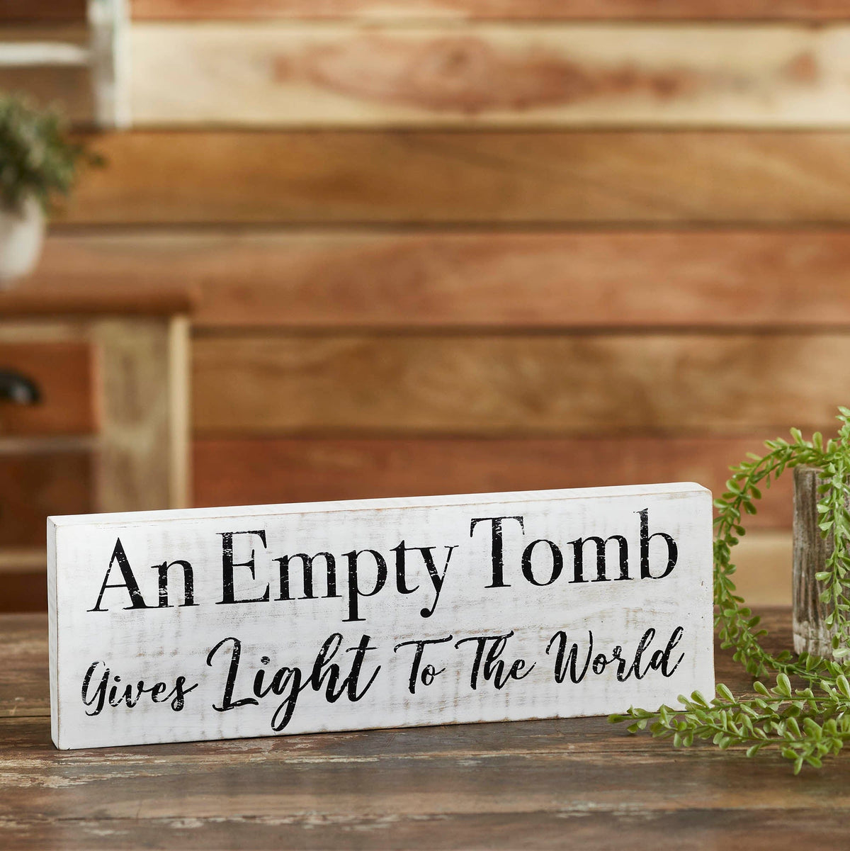 Empty Tomb Wooden Sign - Retro Barn Country Linens
