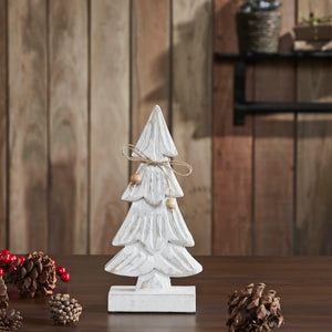 Snowy Tree Wooden Figurine