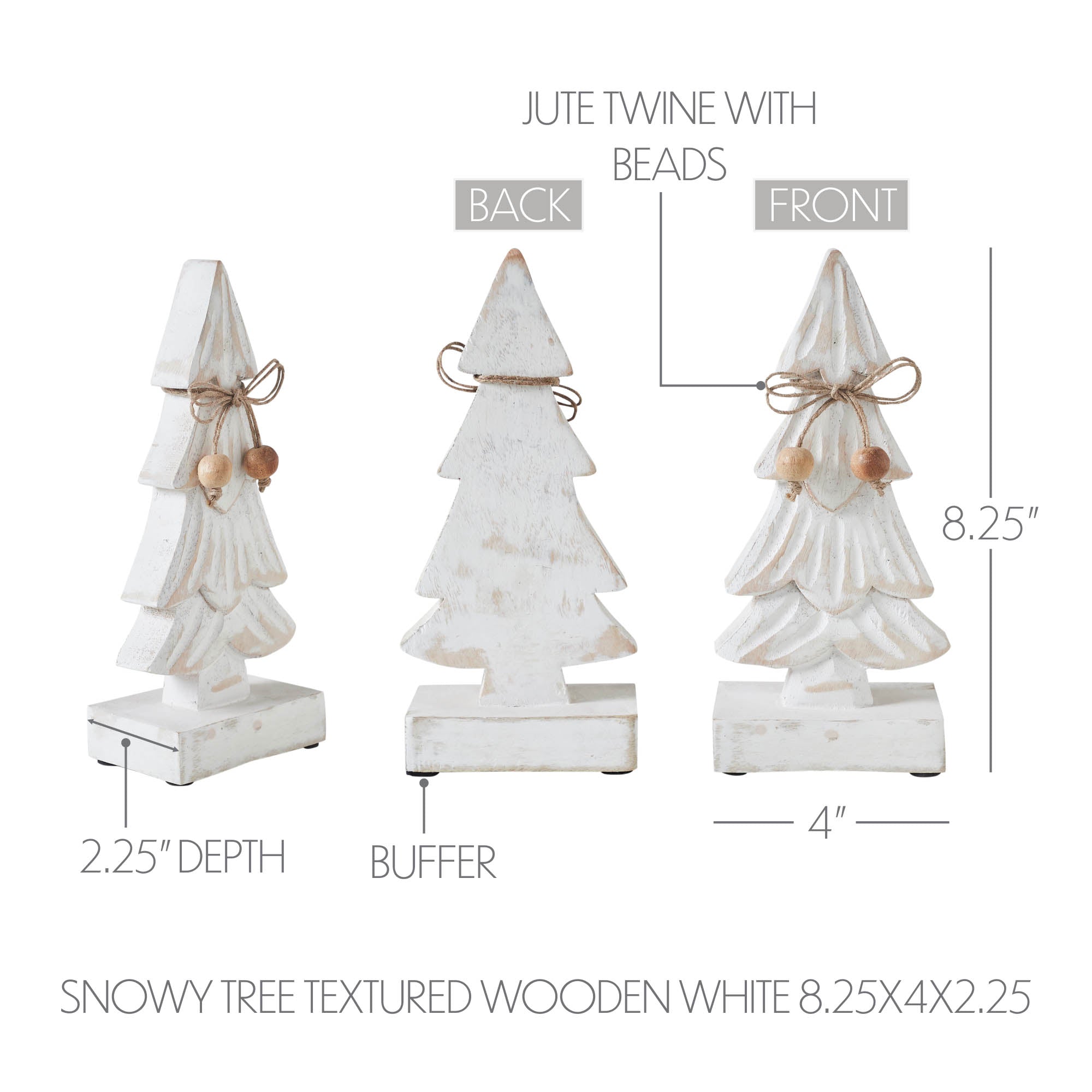 Snowy Tree Wooden Figurine