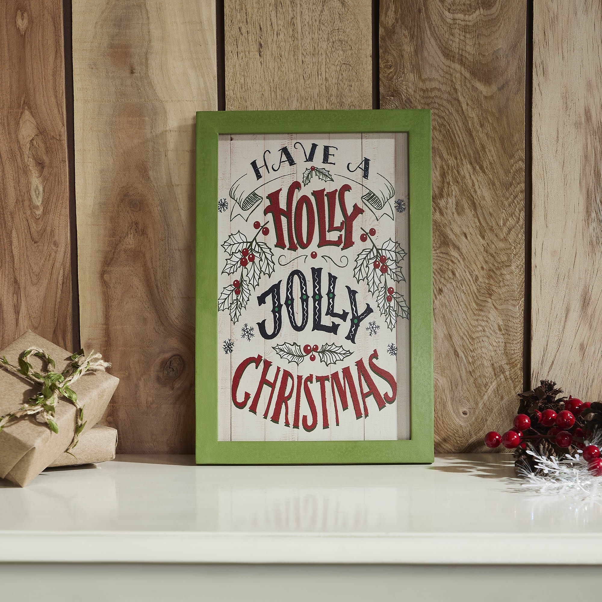 Holly Jolly Christmas Wall Sign