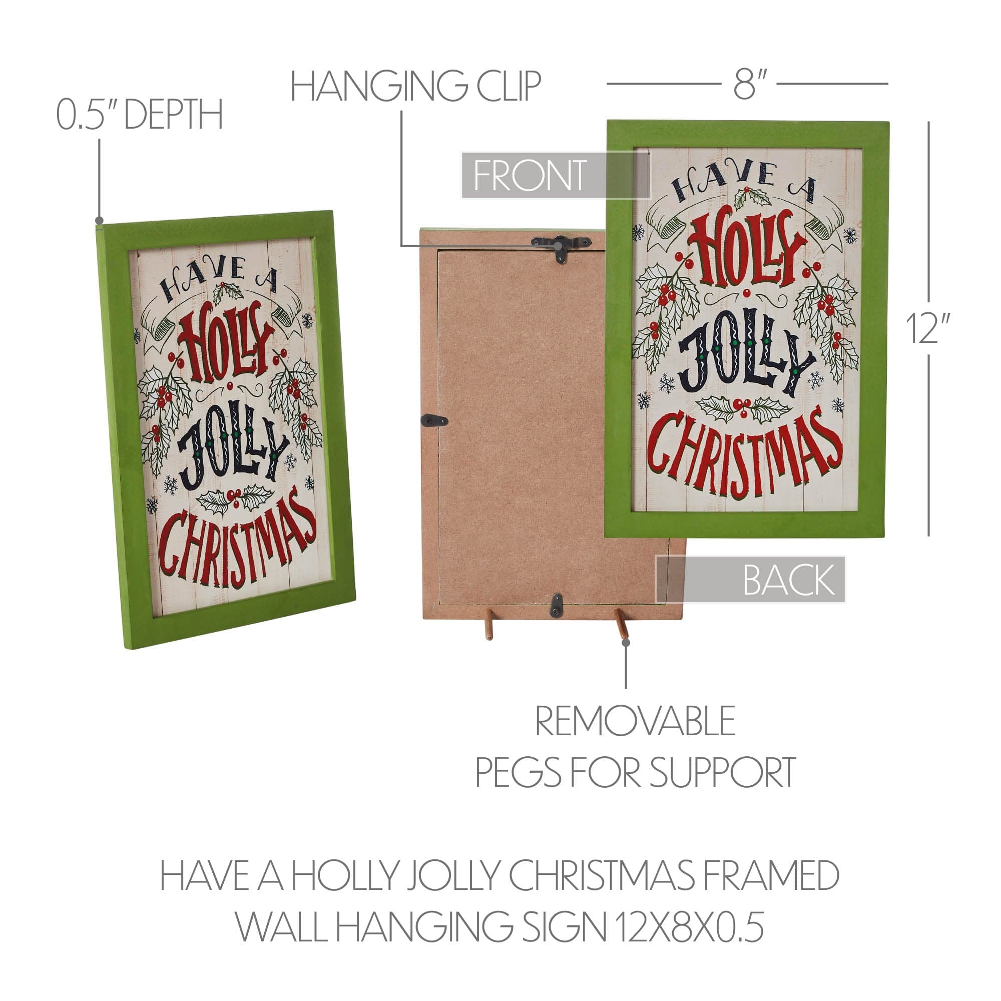 Holly Jolly Christmas Wall Sign