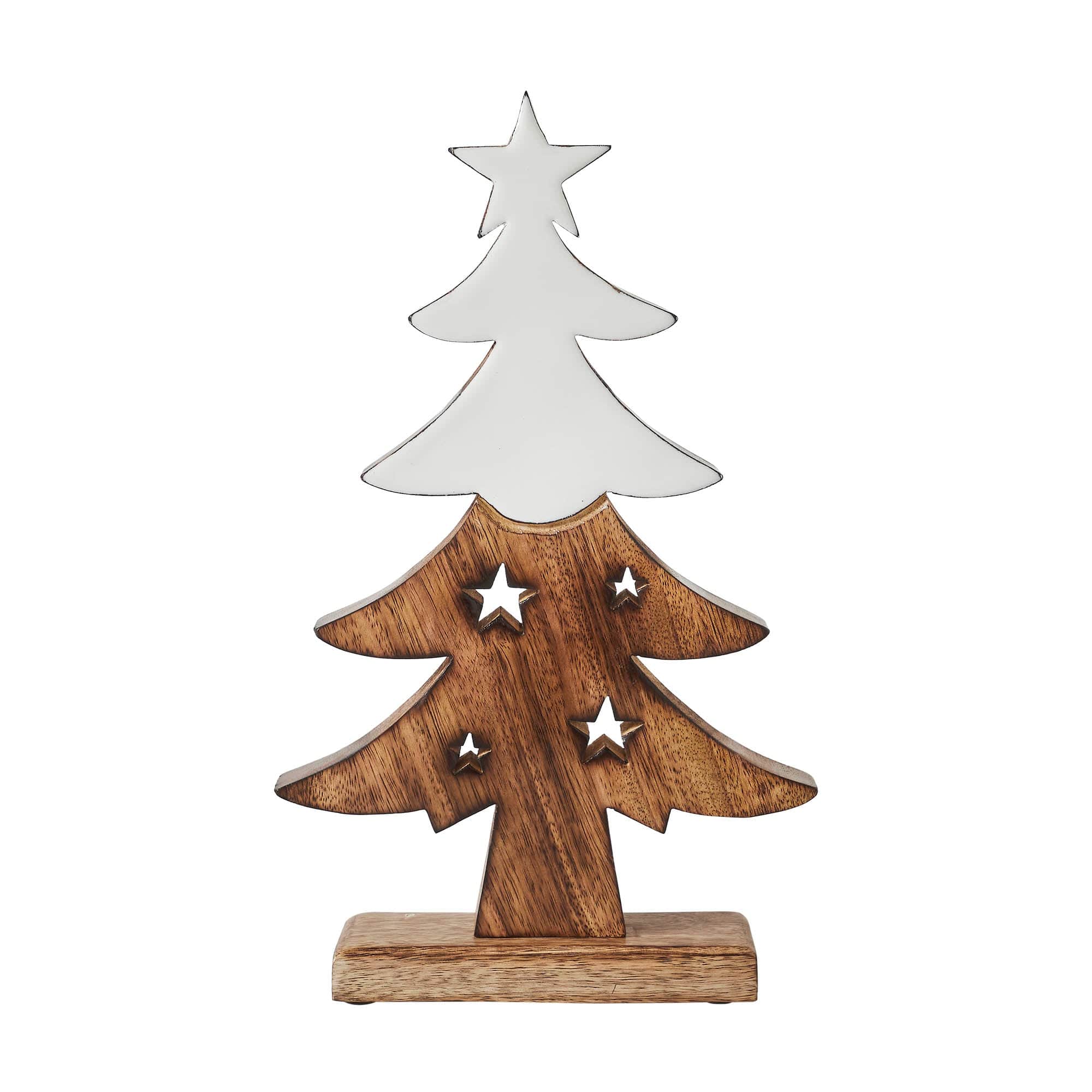 Christmas Tree Two Toned Wooden Figurine