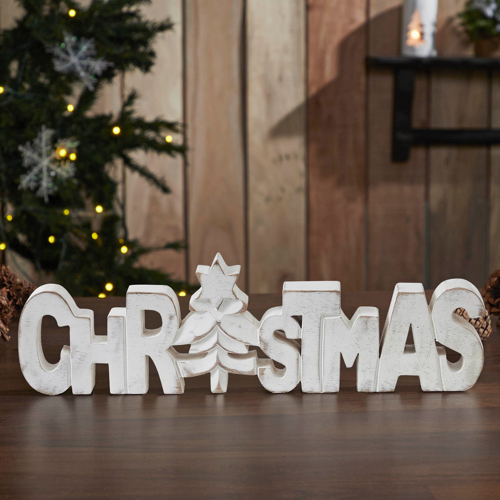 Christmas Carved Wood Sign