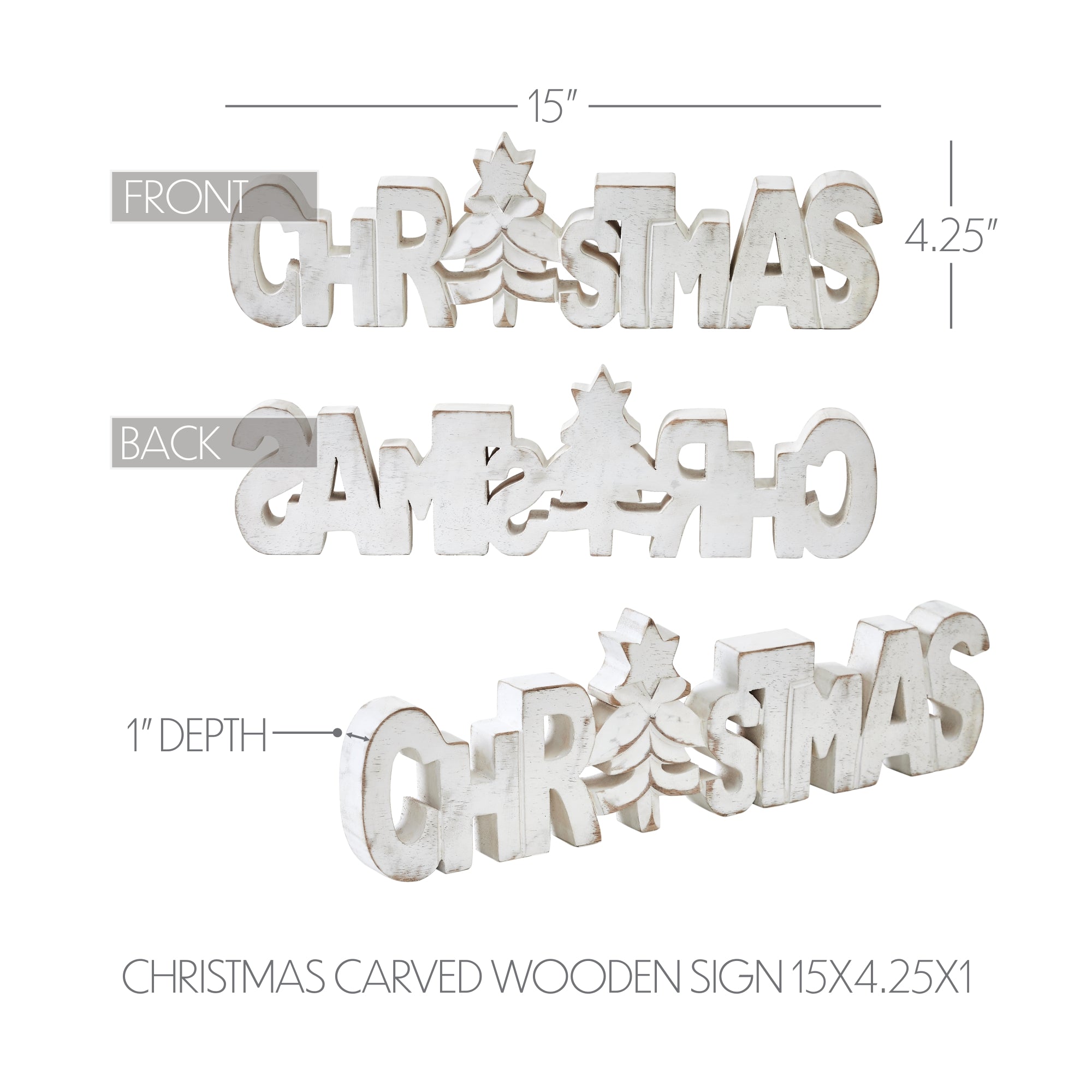 Christmas Carved Wood Sign