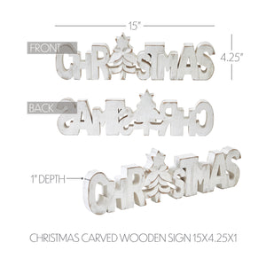 Christmas Carved Wood Sign