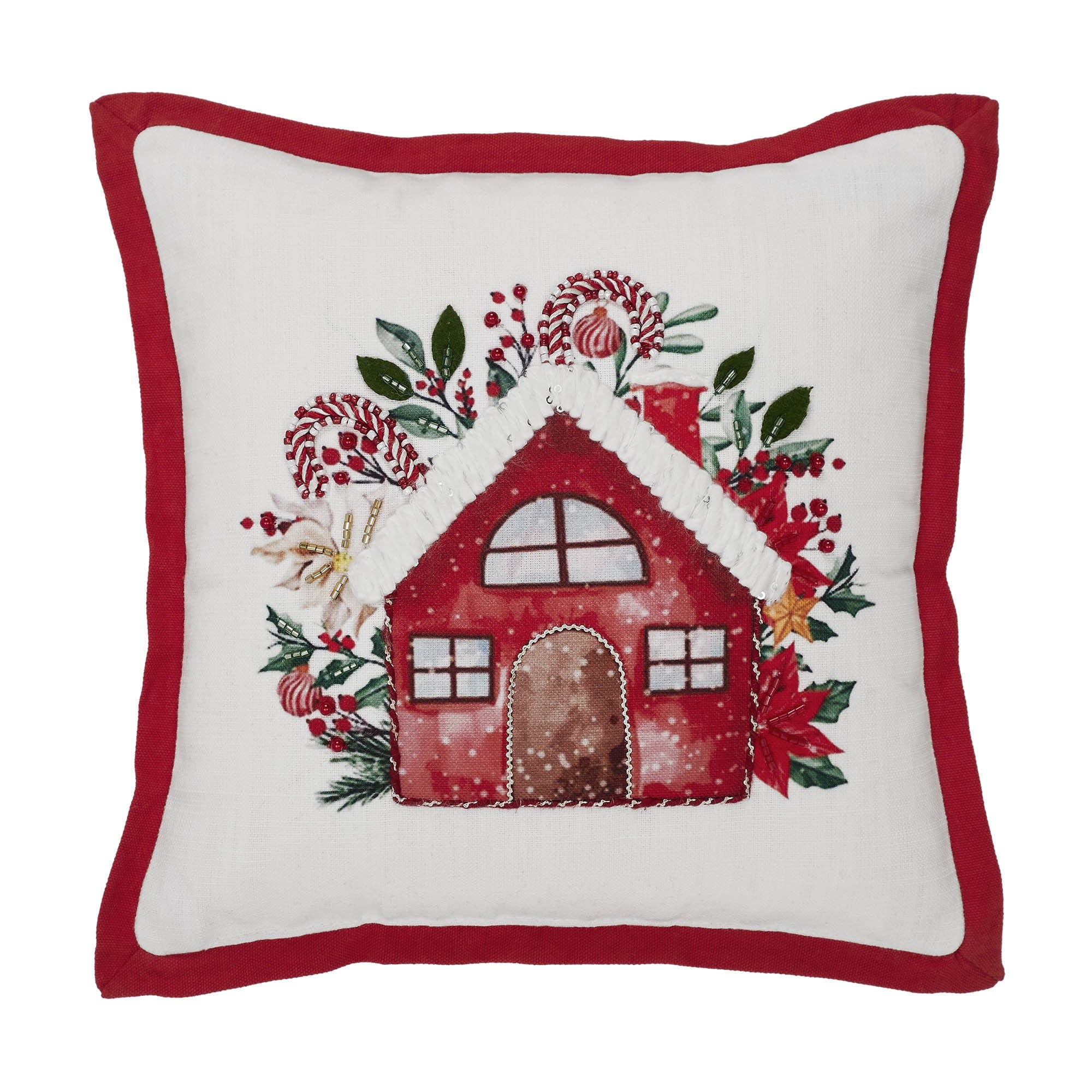 Candy Cane Cottage Pillow