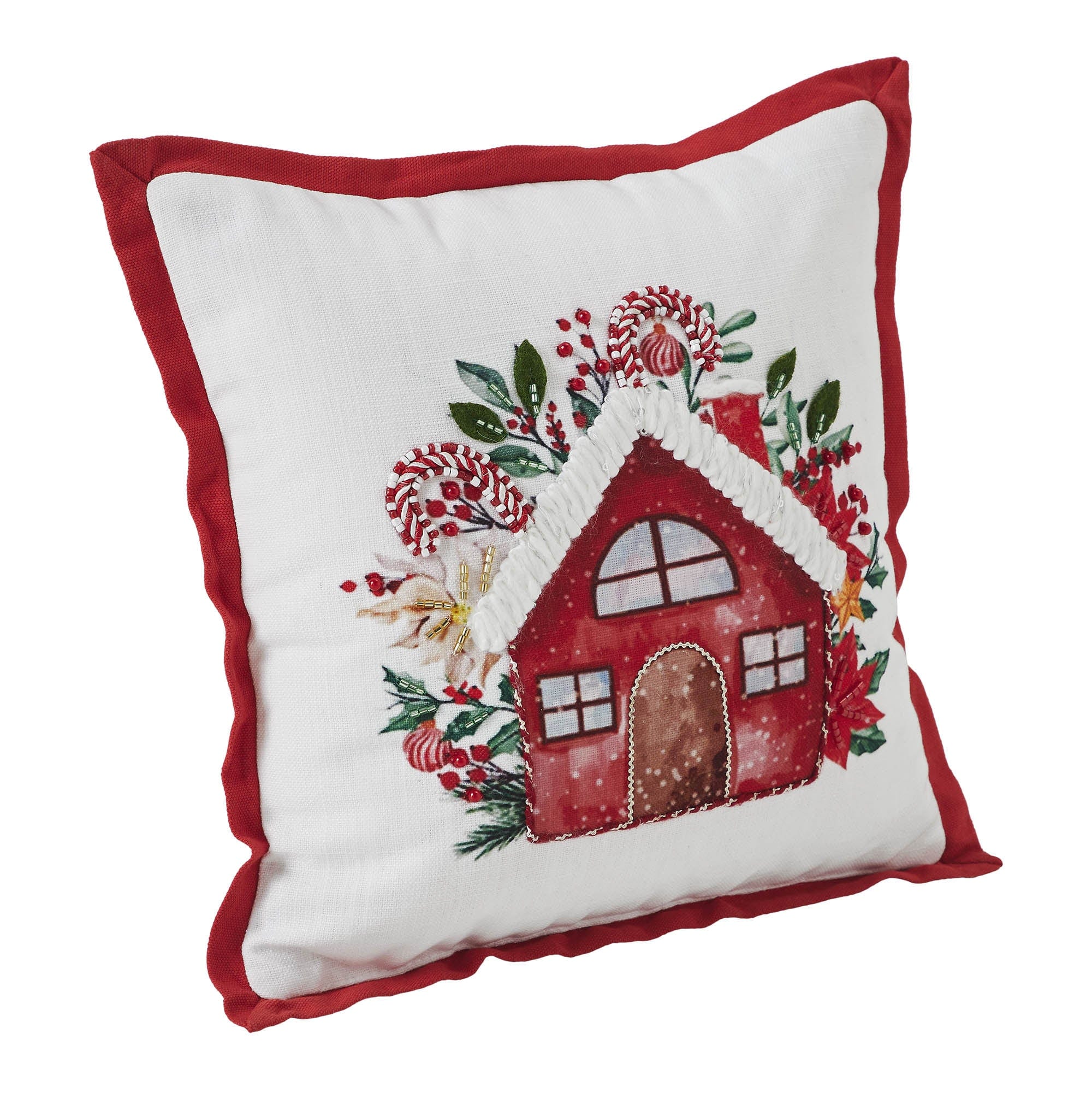 Candy Cane Cottage Pillow