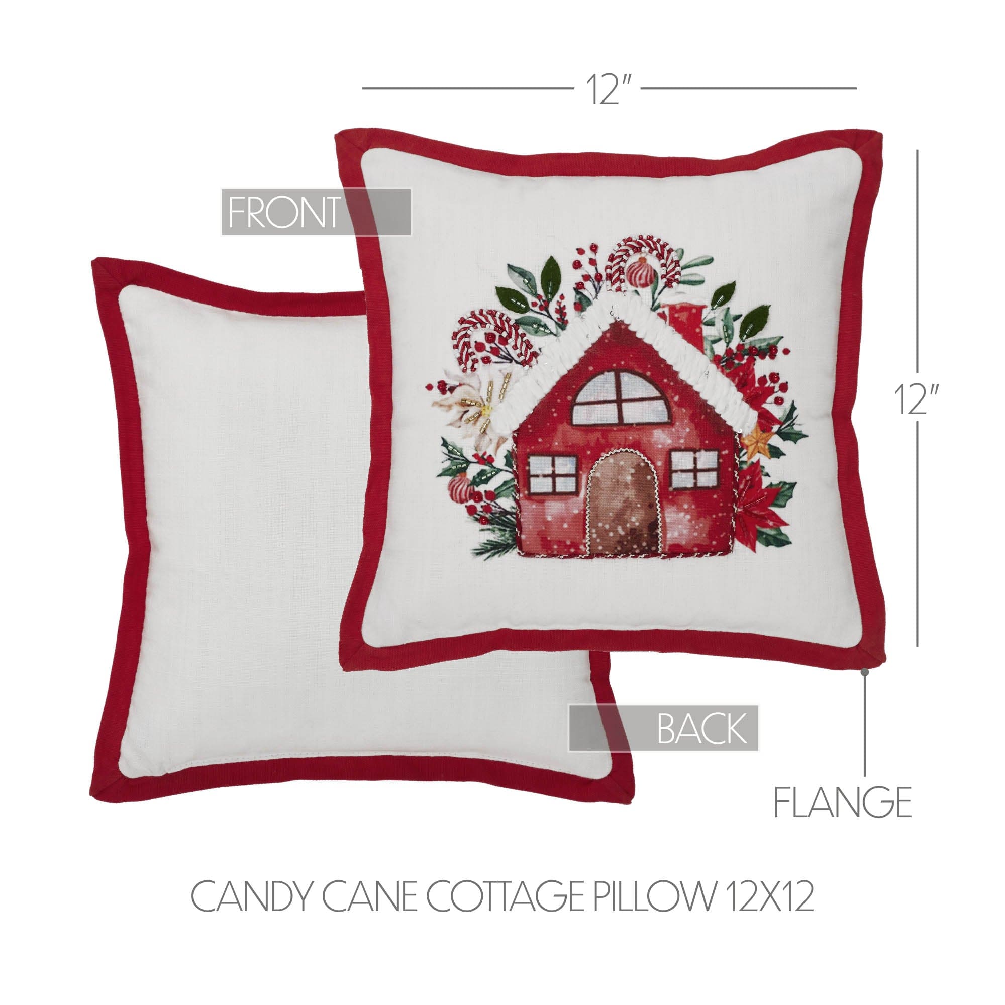 Candy Cane Cottage Pillow