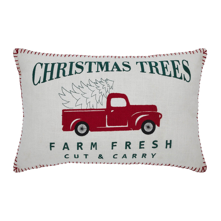 Farm Fresh Red Truck Pillow