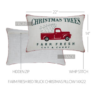 Farm Fresh Red Truck Pillow