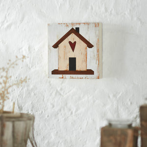 Home with Red Heart Wall Sign