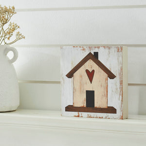 Home with Red Heart Wall Sign