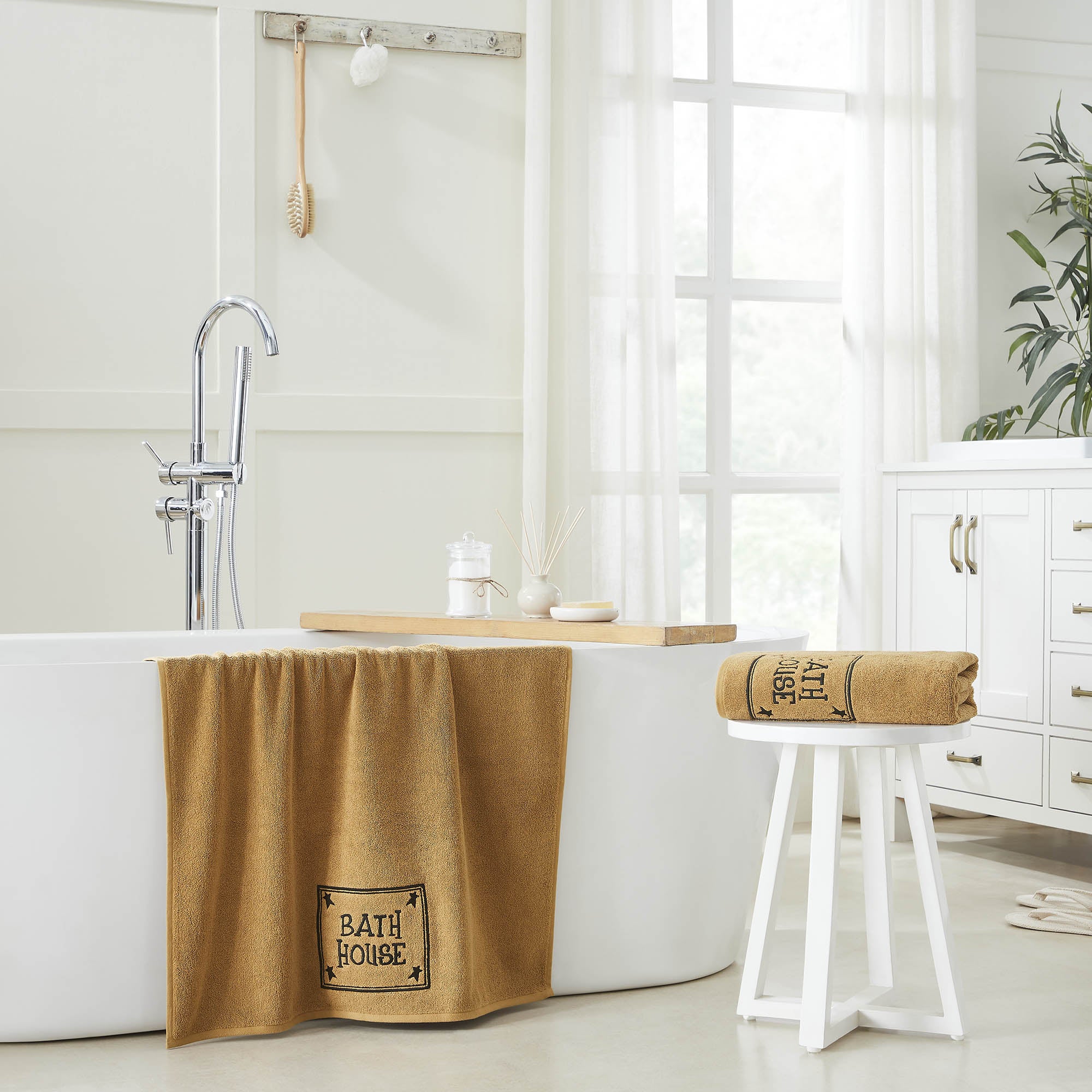Bath House Embroidered Bath Towel Set of 2