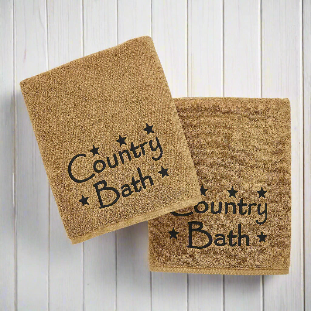 Country Bath Embroidered Bath Towel Set of 2