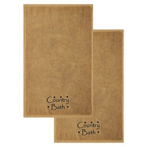 Country Bath Embroidered Hand Towel Set of 2