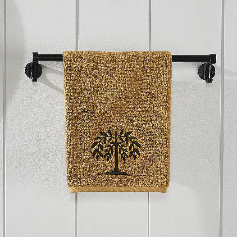 Black Willow Tree Embroidered Hand Towel Set of 2