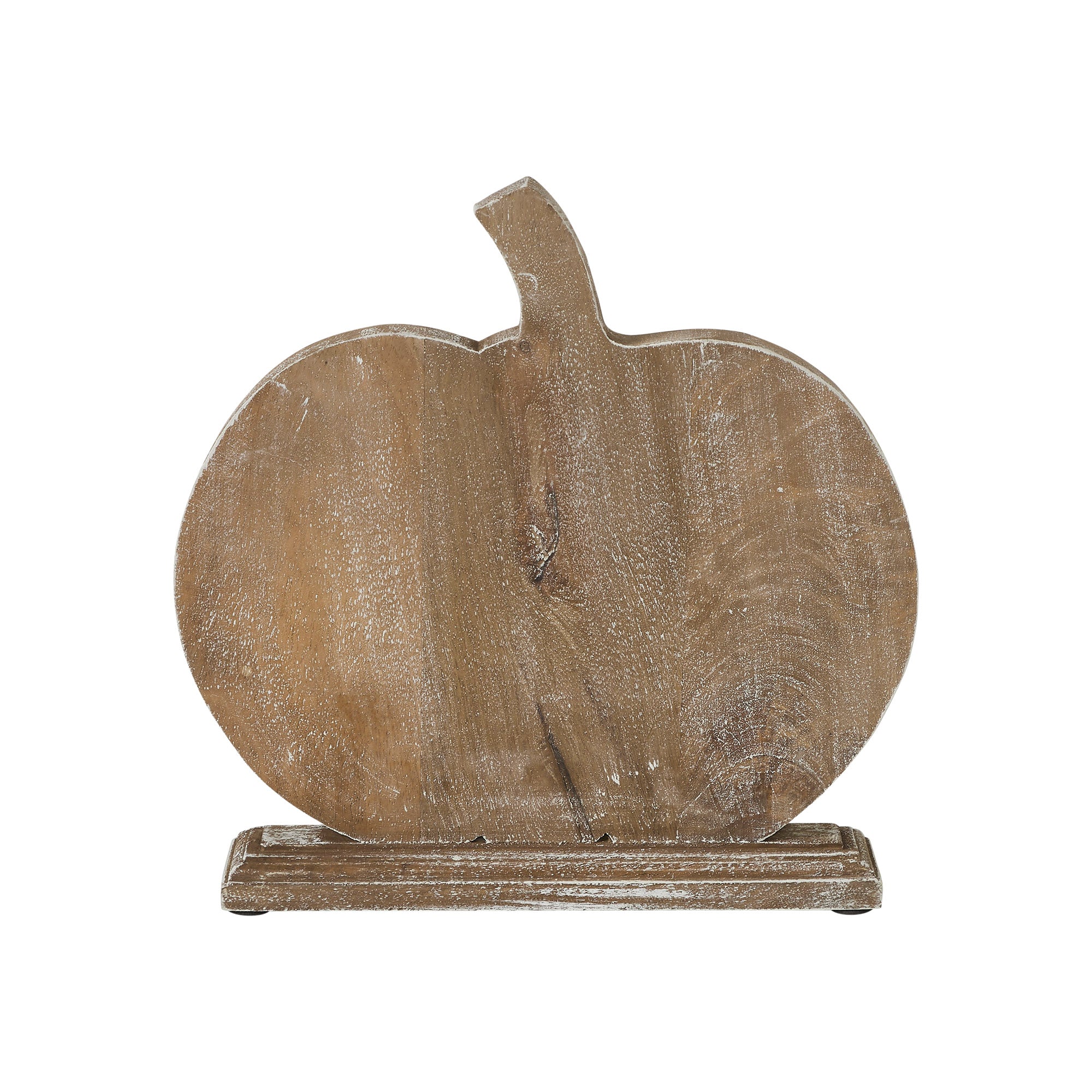 Harvest Vine Carved Wood Pumpkin