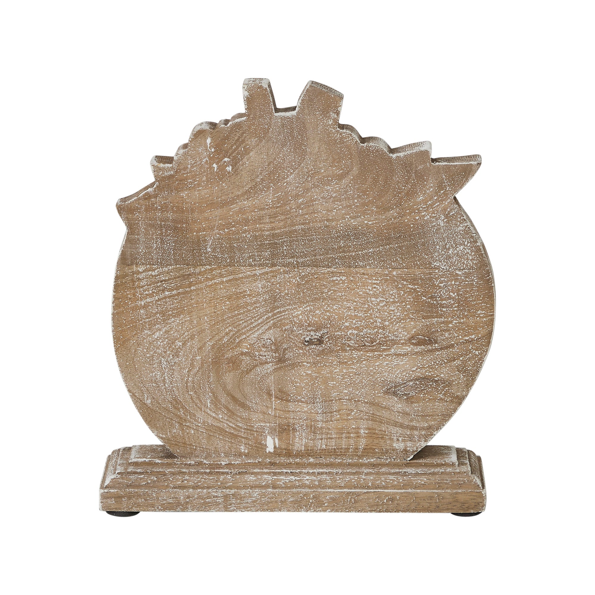 Floral Crown Carved Wood Pumpkin