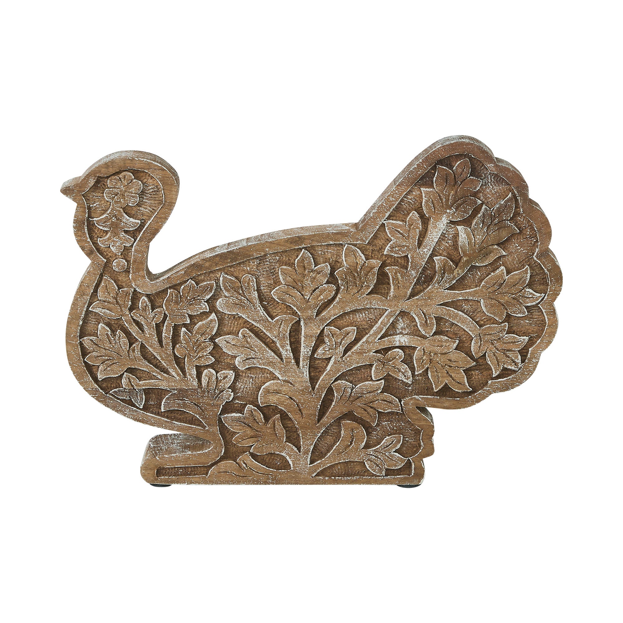 Autumn Harvest Carved Wood Turkey