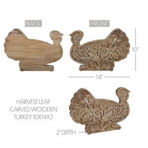 Autumn Harvest Carved Wood Turkey