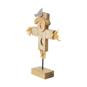 Natural Wood Scarecrow Shelf Sitter
