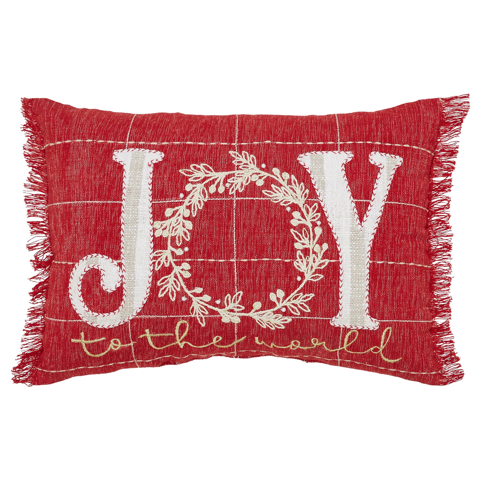 Joy to the World Fringed Pillow