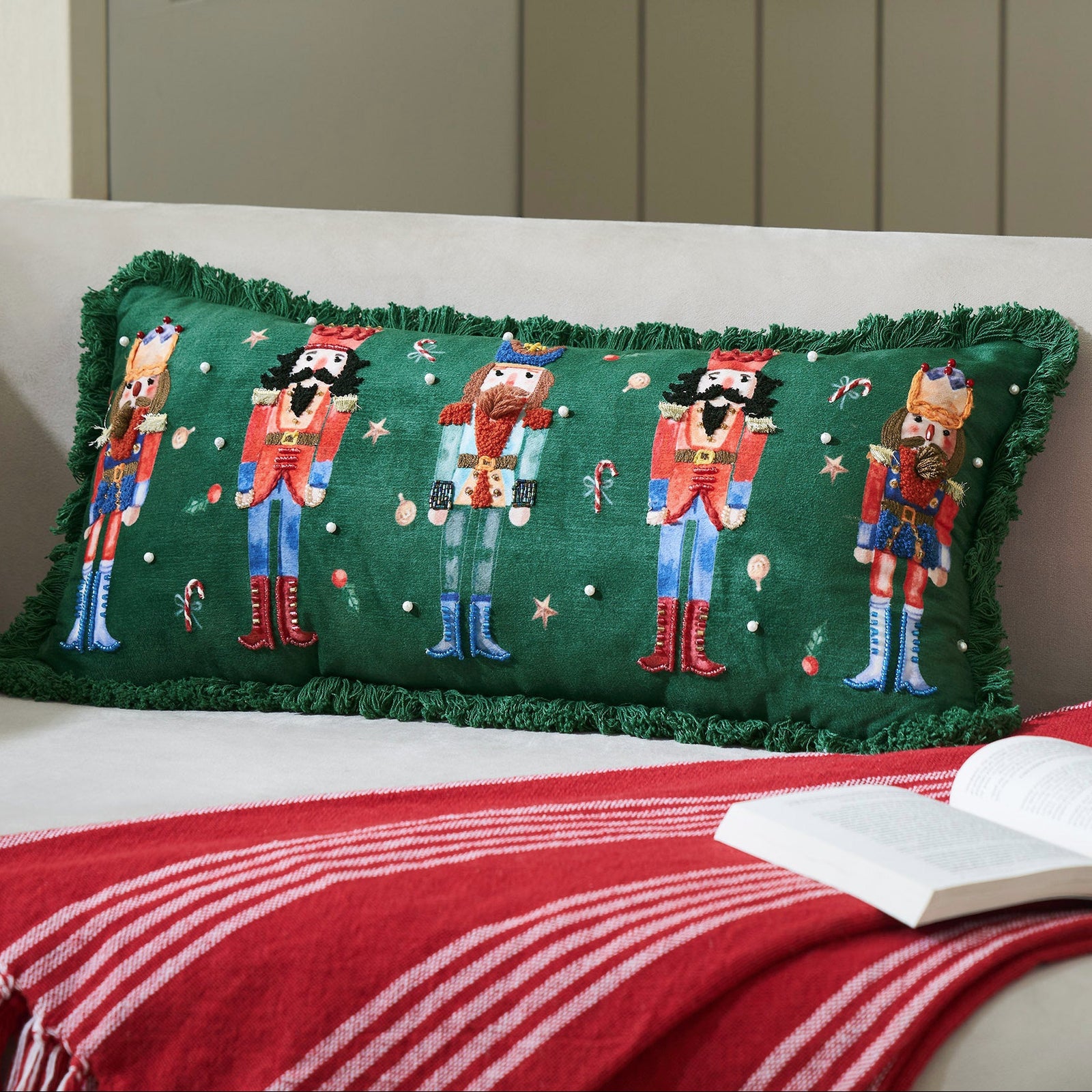 Embellished Nutcracker Pillow