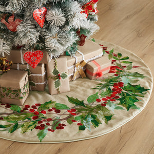 Holly Cardinal Tree Skirt