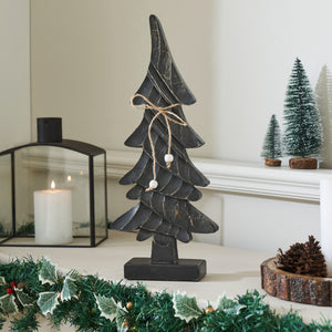 Primitive Pine Distressed Black Wooden Tree