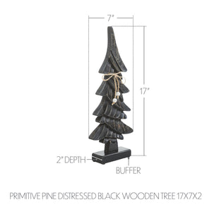 Primitive Pine Distressed Black Wooden Tree