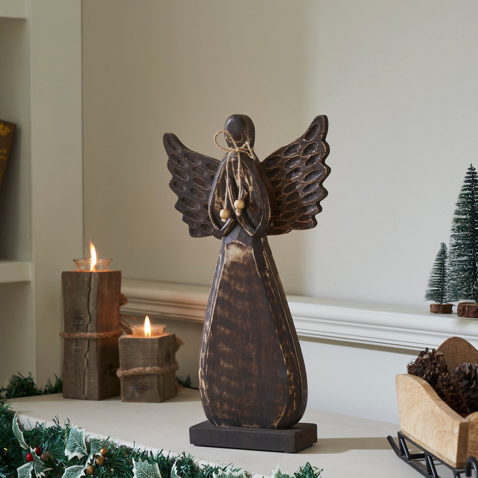 Blessings Dark Wooden Angel