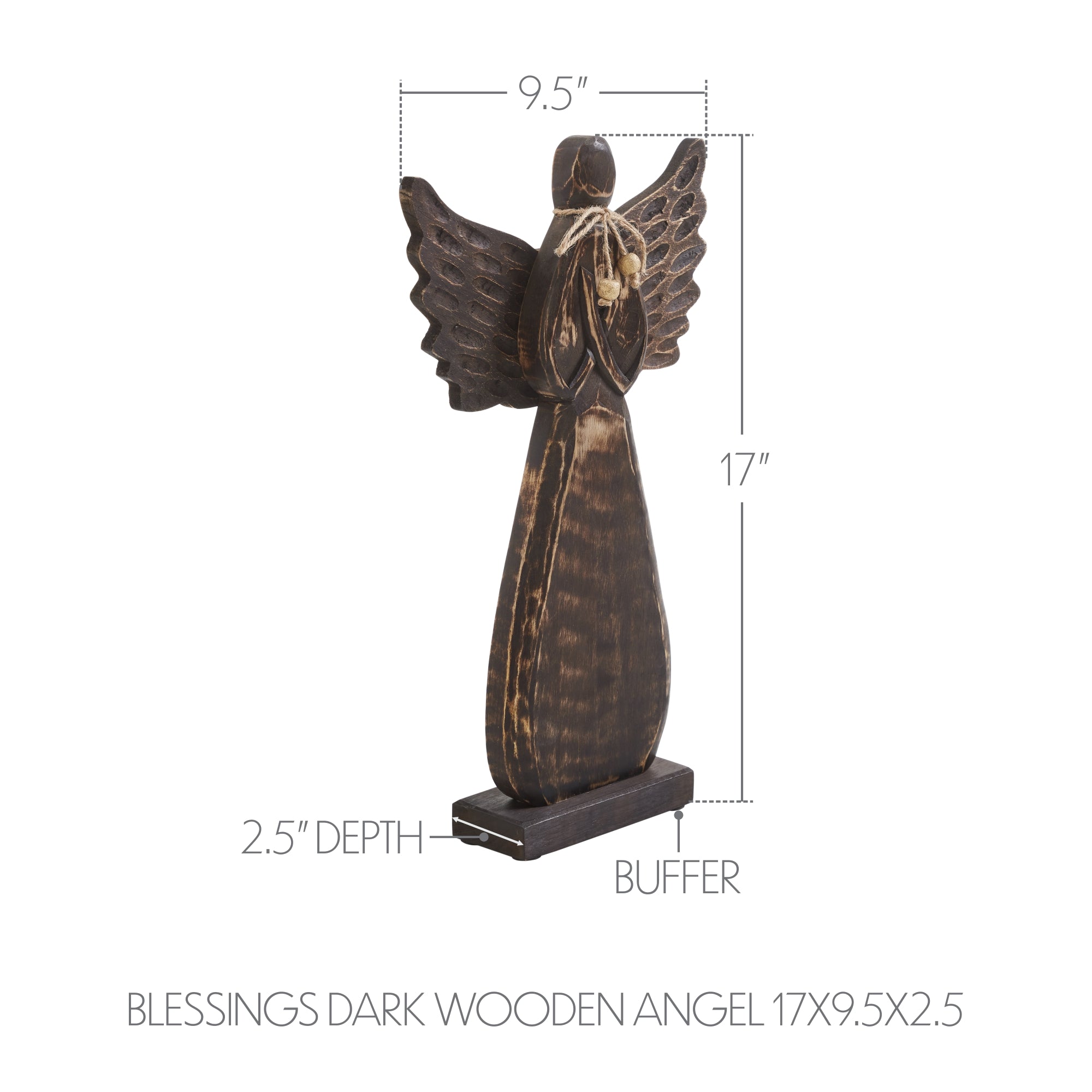 Blessings Dark Wooden Angel