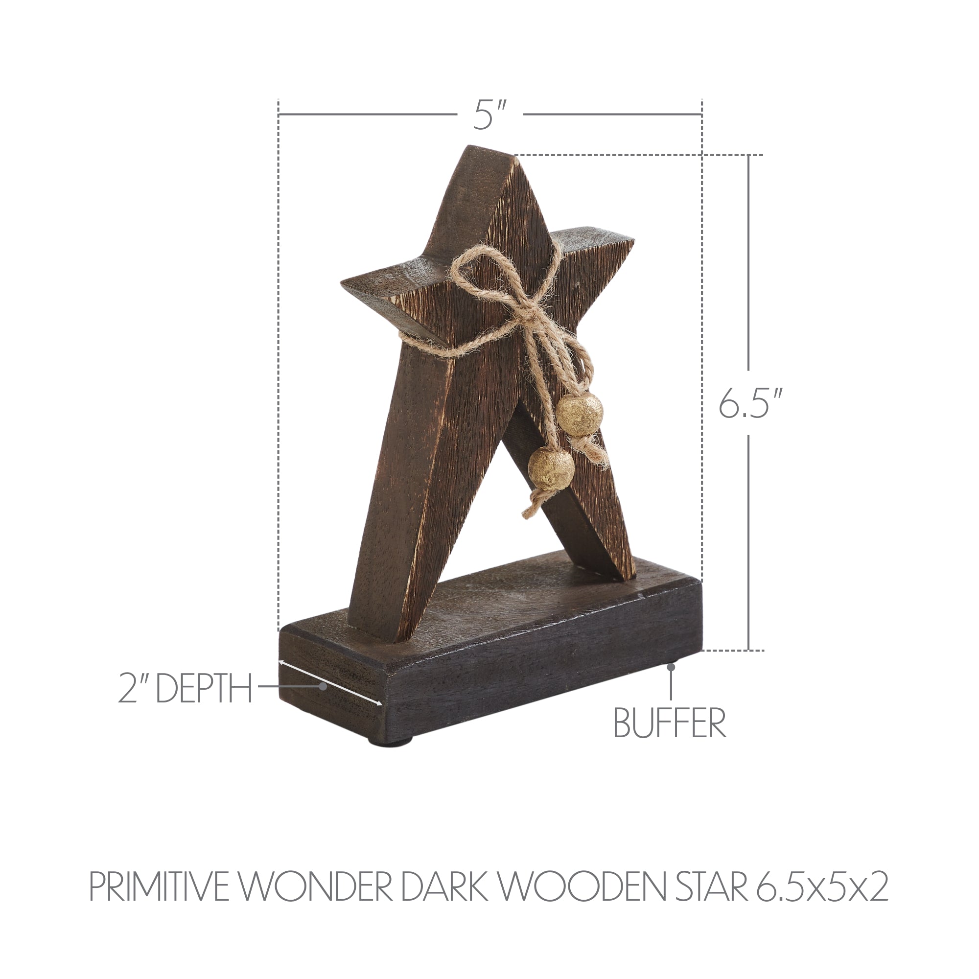 Primitive Wonder Dark Wooden Star