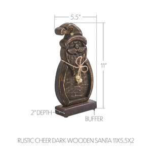 Rustic Cheer Dark Wooden Santa