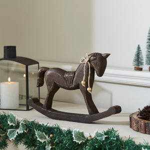Dark Wooden Rocking Horse