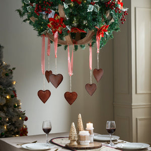 Dotted Metal Heart Ornament Set of 6