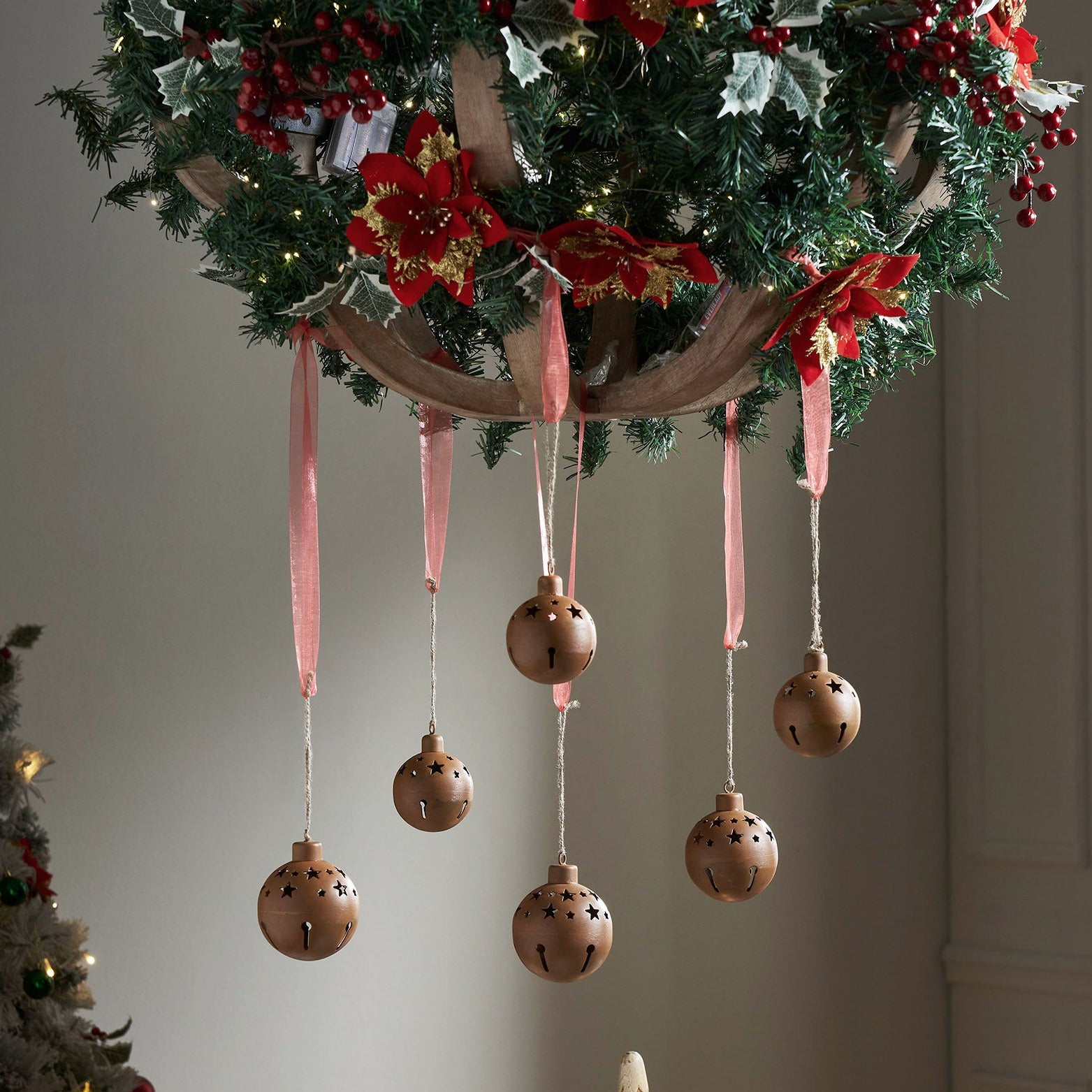 Rust Bell Metal Ornament Set of 6 - Retro Barn Country Linens