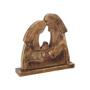 Dark Wooden Nativity Scene